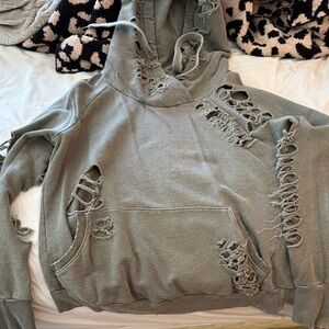 NSF Distressed Charcoal Hoodie